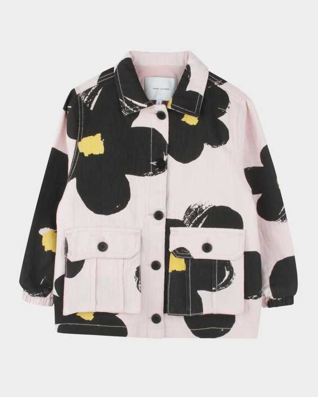 Girl's Daisy-Print Jacquard Jacket, Size 6-12